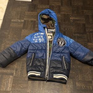 Navy and Blue Kids Puffer Jacket